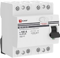 Выключатель дифференциального тока УЗО EKF PROxima ВД-100 4п 100А 30мА 4,5,кА тип AC картинка